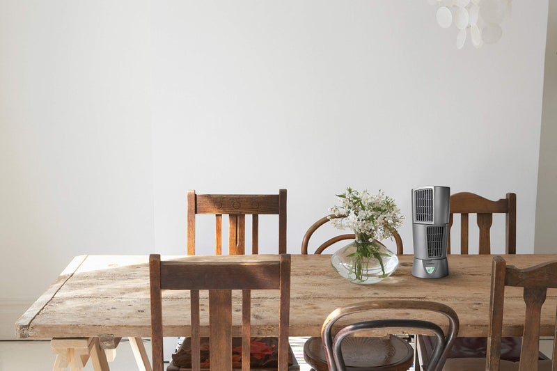 Lasko Wind Tower Platinum Compact Desktop Fan for Home with 3 Speeds, Widespread Oscillation, 14", Gray, 4910 - Image 5