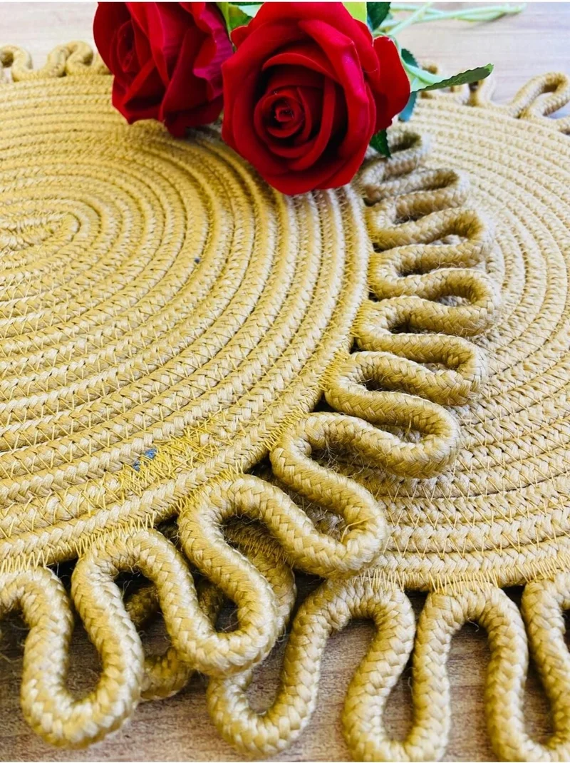 بدز ديري BDZ Leather Jute Wicker American Service Plate 2 Pieces