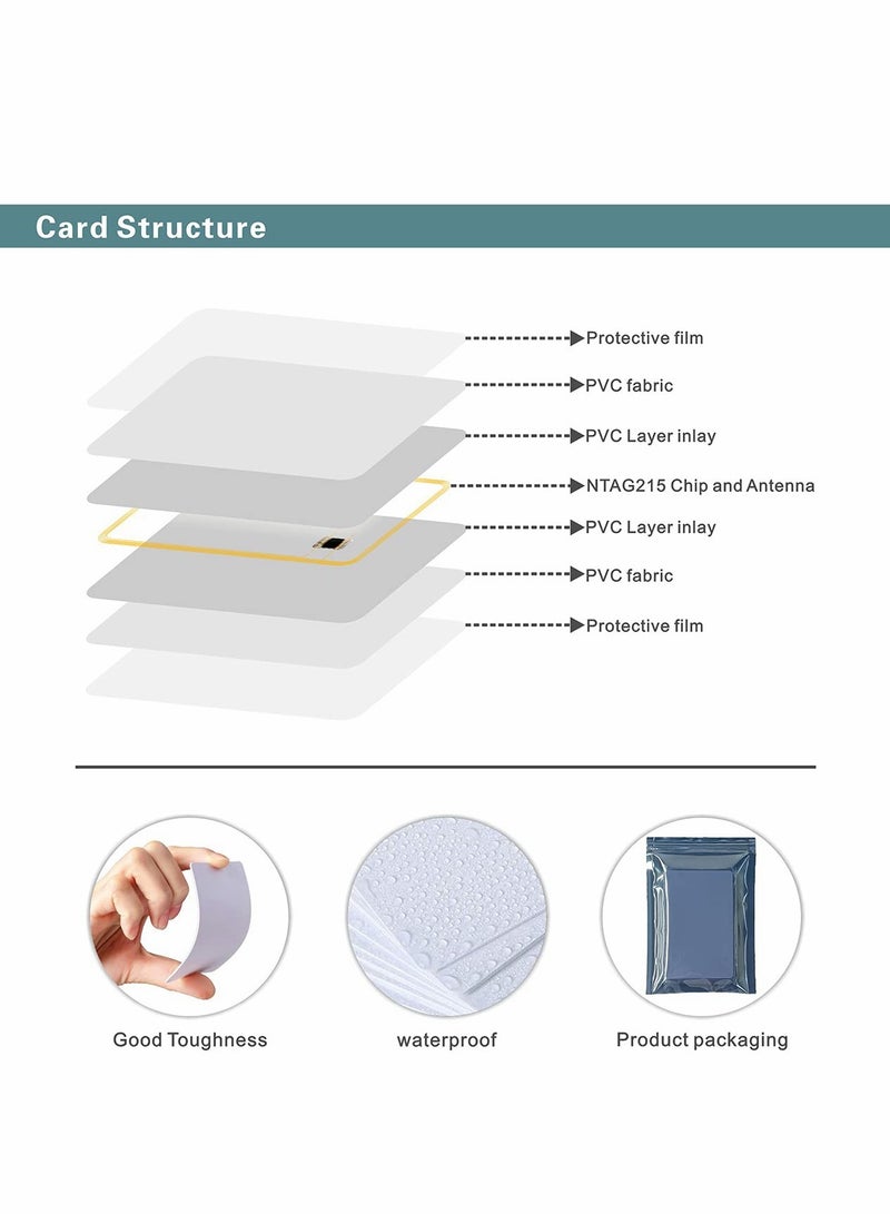10PCS Blank NFC Cards NTAG 215 - Programmable PVC Tags for Amiibo & TagMo, Compatible with All Android Phones - Image 5