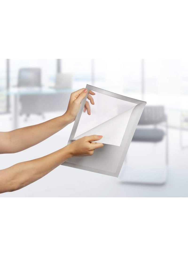 Durable DURAFRAME File Folder Poster Holder | Magnetic hinged frame for quick poster insertion, bubble-free self-adhesive display for glass & windows, UV‑stable 2 years, two-sided readable, holds 2 posters - Image 2