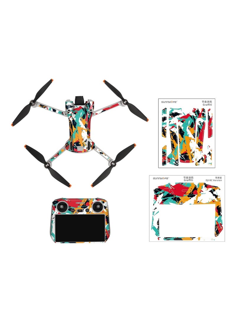 General DJI Mini 3 Pro Drone Sticker Set, 3M Self-adhesive Waterproof Skin Sticker Set Mini 3 Pro Drone DJI Remote Controller Remote Controller Decoration Protection Accessories  - Image 4