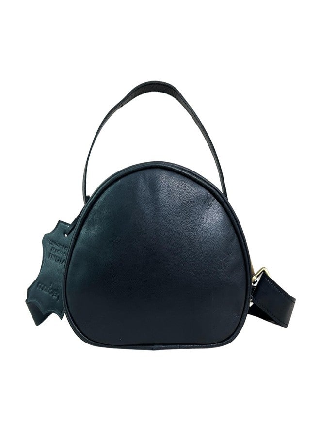 Madosh Women's Genuine Leather Handbag Purse - Minimalist Small Crossbody Bag with Detachable Strap & Top Handle, Handmade for Everyday & Evening Use, Black, Small - Image 1