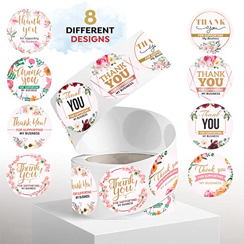 Wonder Hub Self-Adhesive Vinyl Wonderhub (Pack of 500) Attractive 8 Different Design Thank You Stickers for Packaging and Small Business (Design 2Wall, 13 Cms) - Image 3