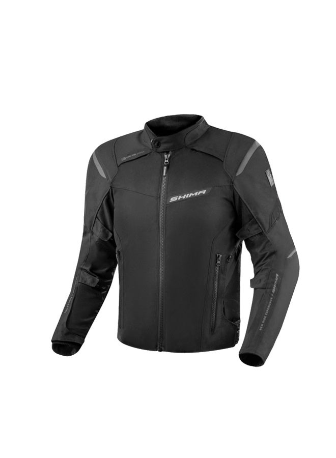SHIMA RUSH 2.0 Men Black 3 Layer Textile Motorcycle Waterproof Jacket - Image 1
