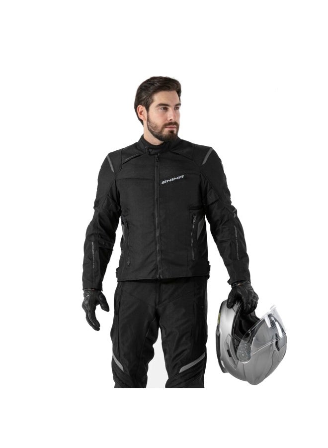 SHIMA RUSH 2.0 Men Black 3 Layer Textile Motorcycle Waterproof Jacket - Image 3