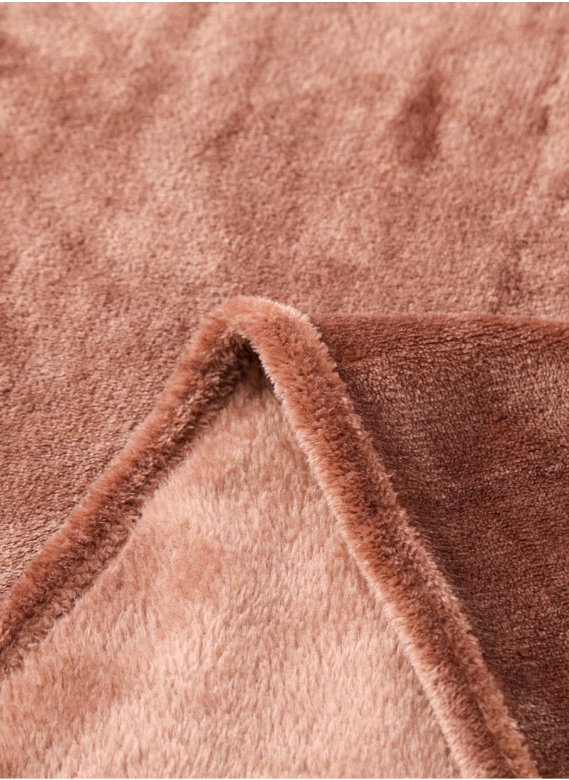 Loquat Solid Color Cloud Sable Blanket Office Nap Blanket Air Conditioned Roof Blanket Flannel Blanket Brown  - Image 3
