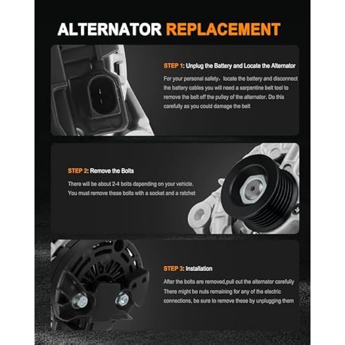 ASAPE New 13884 23096 Alternator 120 Amp Fit for 2001-2005 for Mercedes-Benz C320 C240, 2002-2004 for Mercedes-Benz C32 AMG SLK32 AMG, 2003-2005 for Mercedes-Benz CLK320 ML350 - Image 5