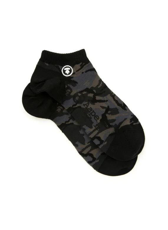 AAPE Moonface logo camo socks