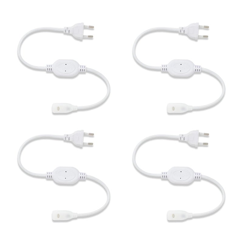 MURPHY 220V AC PIN Connector/Adaptor/Cable for LED (SMD 2835-120 LED/Mtr.) Rope Light (Pack of 4), White - Image 1