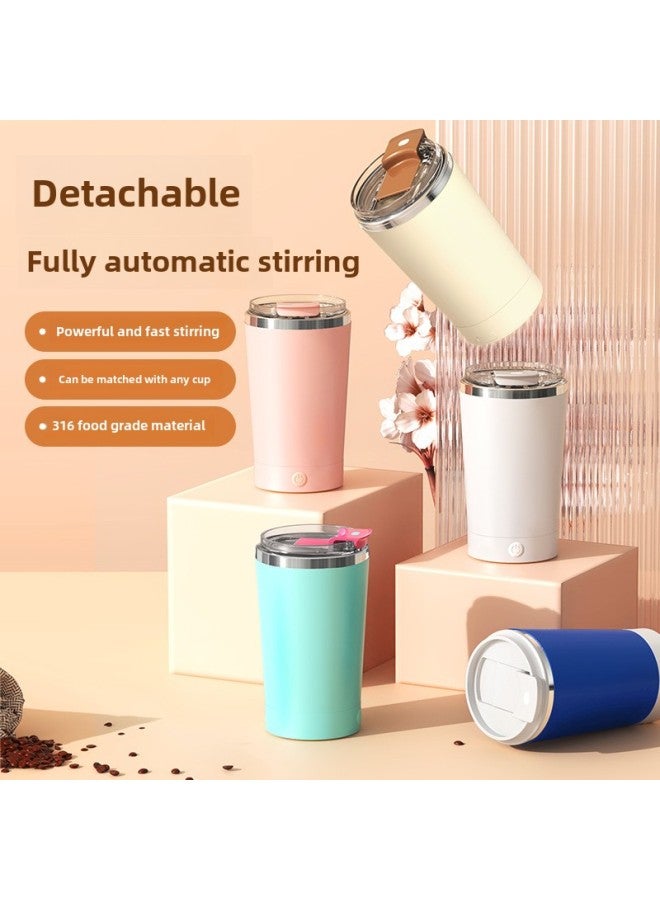 Detachable Magnetic Automatic Mixing Cup Coffee Cup Protein Powder Electric Stainless Steel Cup Lazy Water Cup Printing-Color:White-Capacity:316 Liner  - Image 2