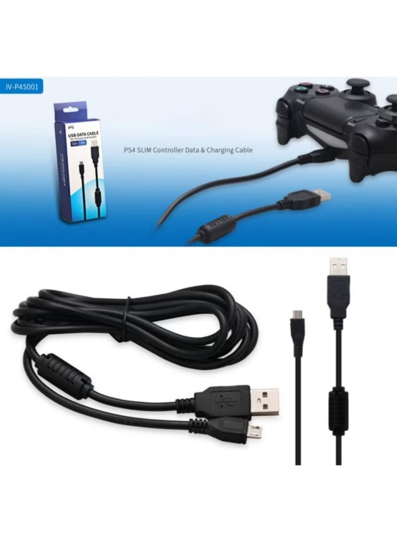 دوبي كابل بيانات شحن 2 في 1 سلك شاحن USB صغير لجهاز PS4 Slim PS4 S PlayStation 4 مضيف ومقبض - Image 1