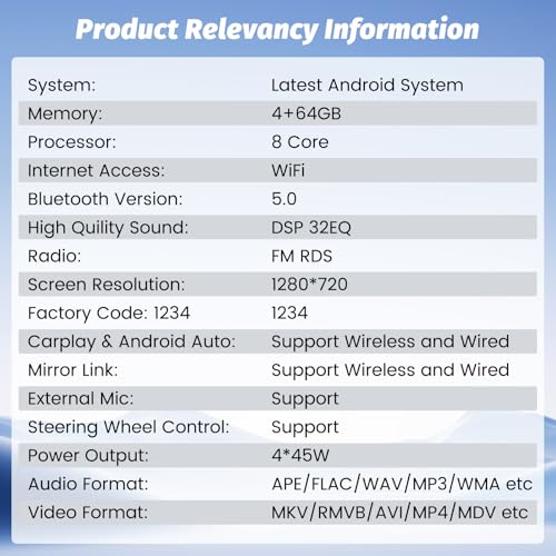Roinvou [8 Core 4+64G] Car Radio for Hyundai Elantra 2014-2016, 9" HD Touchscreen for Elantra Car Stereo Wireless CarPlay Android Auto, Bluetooth 5.0, 32EQ, 1280 * 720, GPS Navigation, Backup Camera - Image 3