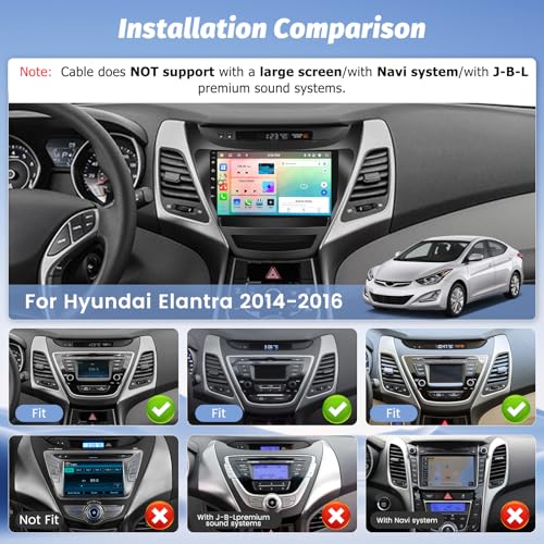 Roinvou [8 Core 4+64G] Car Radio for Hyundai Elantra 2014-2016, 9" HD Touchscreen for Elantra Car Stereo Wireless CarPlay Android Auto, Bluetooth 5.0, 32EQ, 1280 * 720, GPS Navigation, Backup Camera - Image 2