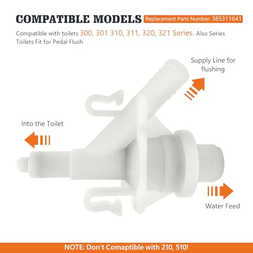 YAOAWE 2-Pack 385311641 Water Valve Kit for Dometic Toilets Series 300, 301, 310, 311, 320, 321, Leak-Proof, with 2 PCS Toilet Flush Ball Seal, Effortless Pedal Flush Installation Kit - Image 3