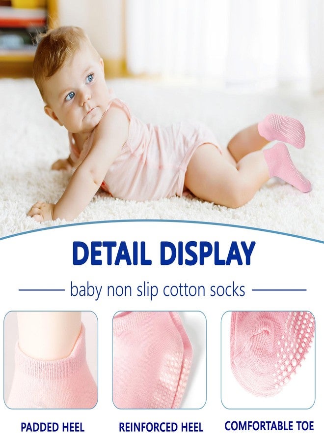 Tphon Baby Toddler Socks Girls Socks with Non Slip Grip 12 Pack Kids Ankle Cute Cotton Sock 1-3 Years - Image 2