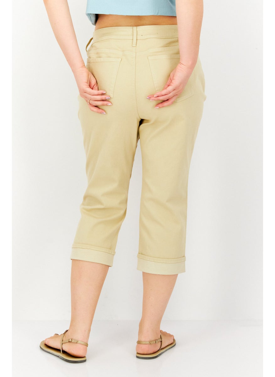 NYDJ - Women Straight Fit Wide Leg Casual Pants, Khaki - Image 1