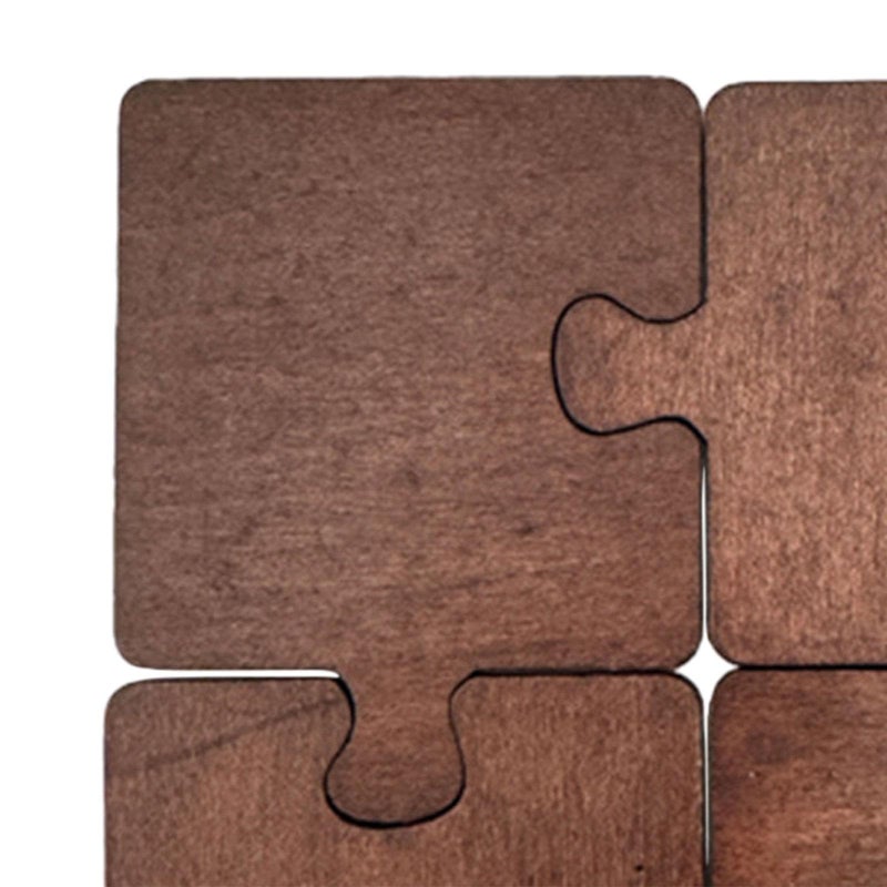 4Pcs Wooden Puzzle Coaster Set Reusable Table Protector For Drinks - Image 3