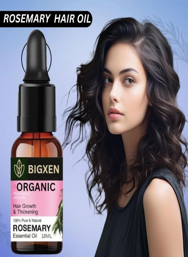 BIGXEN زيت إكليل الجبل العطري لنمو الشعر، والتحكم في تساقطه، وتغذيته، والعناية بالبشرة | مُختَبَر سريريًا ومعتمد من Ecocert، عضوي طبيعي، غير مُخفَّف | 18 مل - Image 4