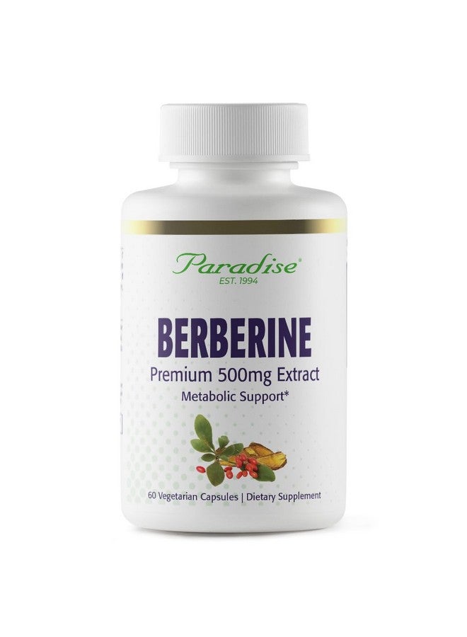Paradise Herbs أعشاب الجنة، مستخلص البربرين، 500 ملغ، مكمل بربرين نقي وقوي، نباتي، غير معدل وراثيًا، خالي من الغلوتين، 60 كبسولة نباتية - Image 1