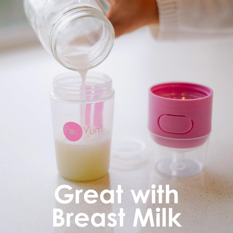 PopYum Pink Formula Making Baby Bottle Starter Set - 4-Pack with 2x 5oz Slow Flow and 2x 9oz Medium Flow Bottles - Image 4