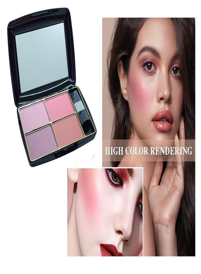 TopFinder® Powder Blusher 4-in-1 Palette with Brush | Shimmer Blush, Pink Blush Cheek & Highlighter Stick | Long-Lasting, Buildable & Waterproof Face Blush | Suits All Skin Tones - Image 3
