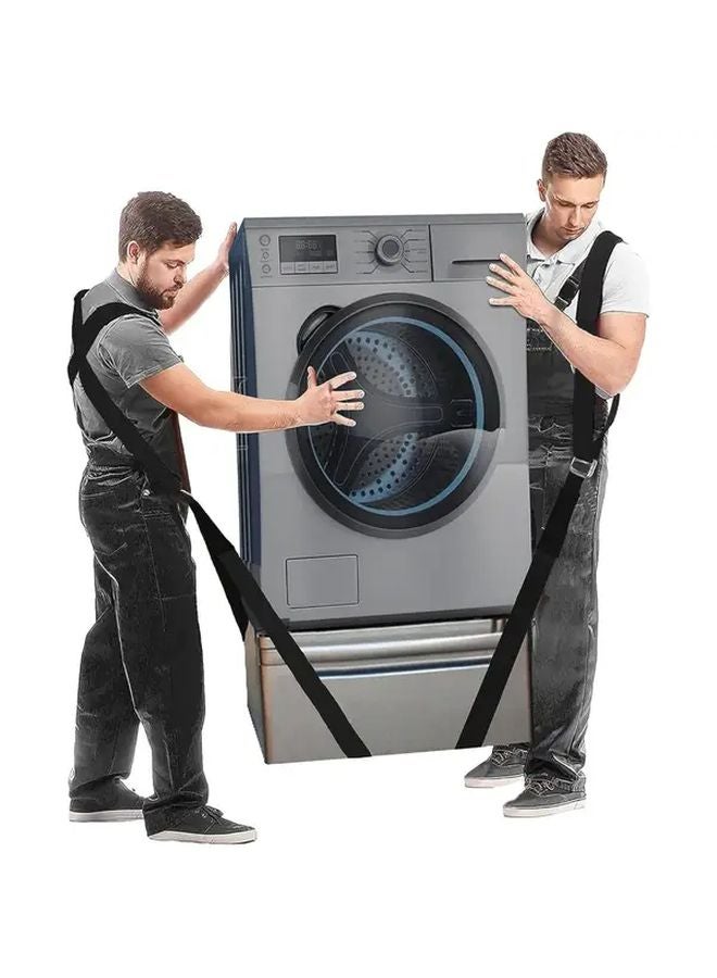 Black Heavy Duty Adjustable Moving Rope For Two Workers Lifting Home Goods - Image 2