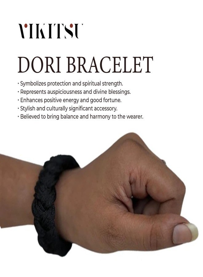 VIKITSU Premium Evil Eye Bracelet & Nazar Protection Black Thread Anklet for Men & Women | Handmade Kala Dhaga for Nazar | Evil Eye Bracelet Couple Set | Black Thread Bracelet for Men & Women - Image 3