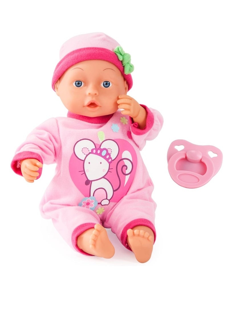 BAYER Bayer Design Interactive First Words Baby Doll Pram, Pink, 33 cm - No:93363AB  - Image 1