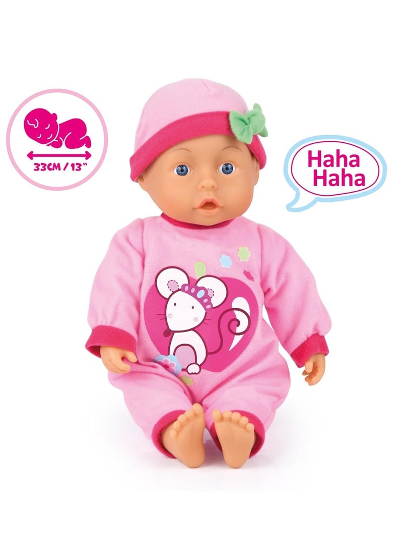 BAYER Bayer Design Interactive First Words Baby Doll Pram, Pink, 33 cm - No:93363AB  - Image 5