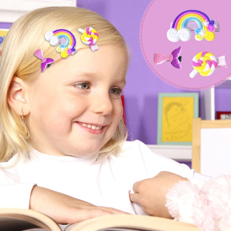 FIgment Hair Clip -Cute Fruit Cartoon Animal Shape Hair Clip Pins Set for Baby Girls, Little Girl Clip Set Hair Stuff Kids Accessory, Flower Candy, Fruits Rainbow, Butterflies for Hairstyles (Yellow) - Image 5