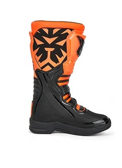 T2 Pair of Pro-Style Motocross Rider's Leather Boots T3-E00I Motorcycle Leather Boots for Off-Road Dirt Bike Riders | Leather Boots with Locking Straps, Air Mesh lining with Ankle Support System.  - Image 3