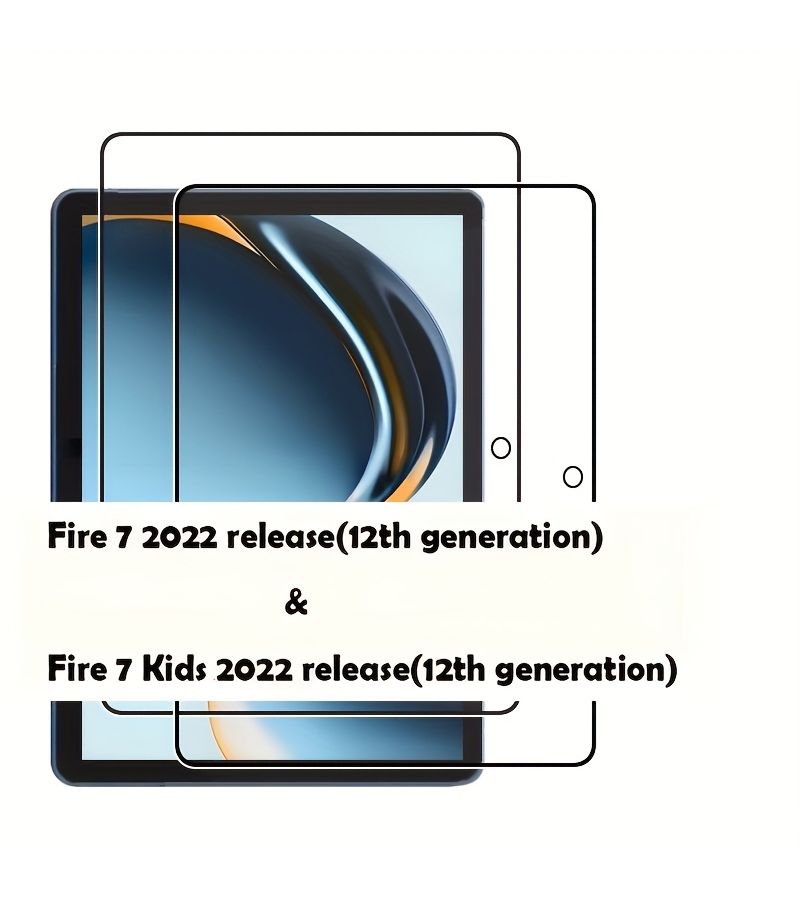 2 Pieces Tempered Glass Screen Protector For Fire 7 12th Gen 2022 9H Hardness Smooth Finish Premium Protection Easy Installation - Image 5