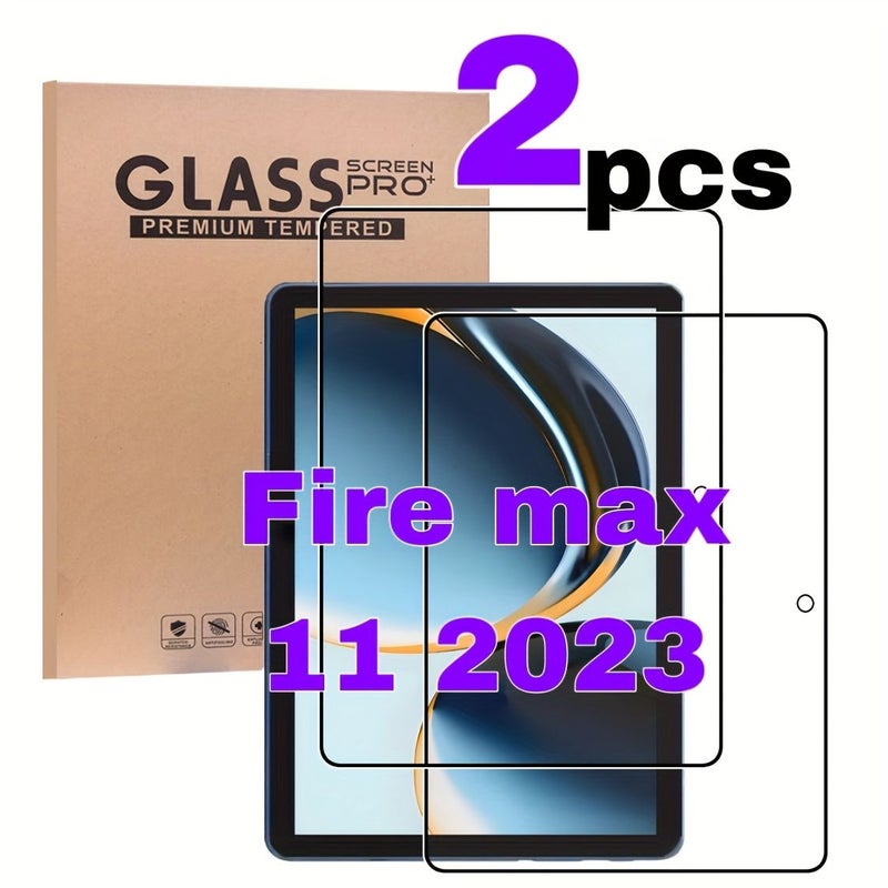 2 Pieces Tempered Glass Screen Protector For Fire 7 12th Gen 2022 9H Hardness Smooth Finish Premium Protection Easy Installation - Image 1