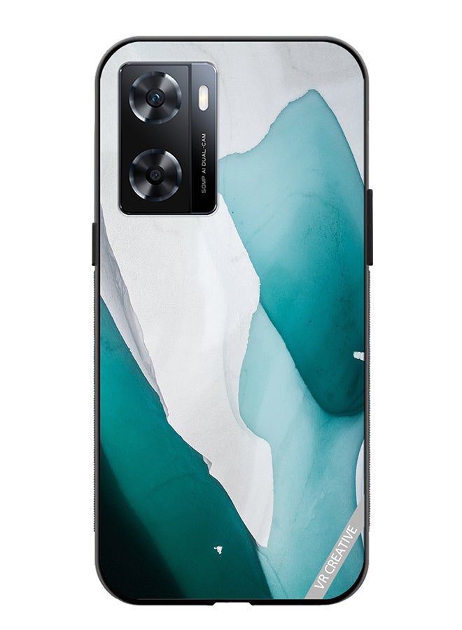 VR CREATIVE Protective Case Cover For Oppo A57/A77s Green Flow Design Multicolour - Image 1