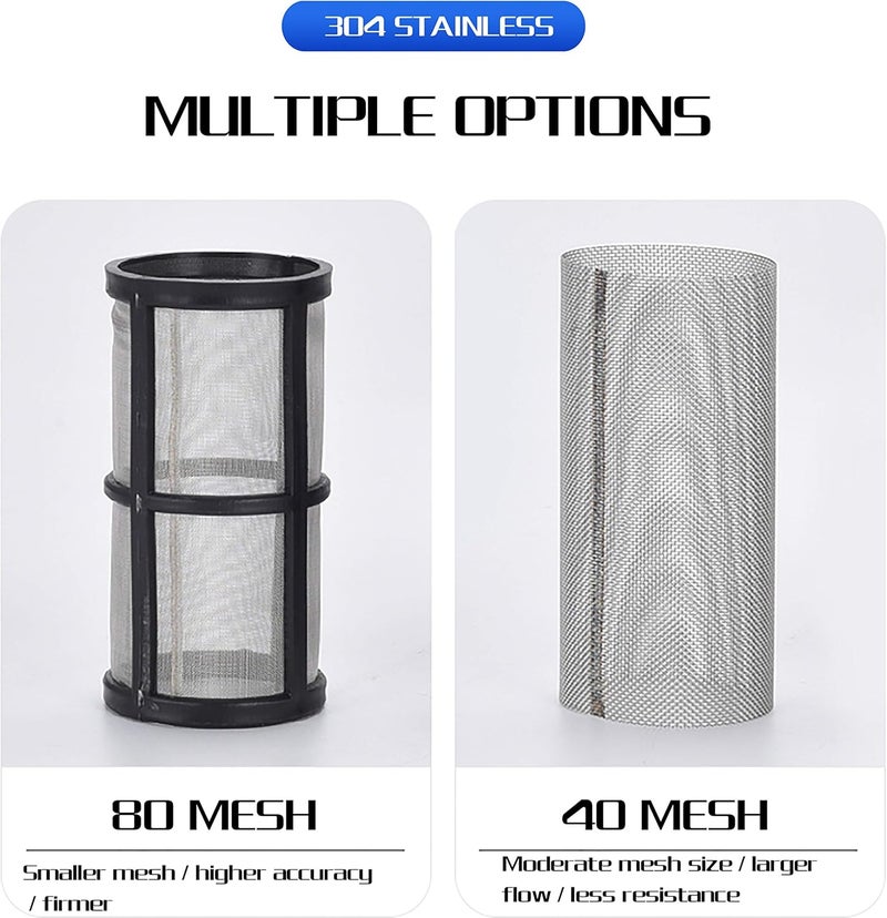 IMXMI Water Filter, 1/2'' Female Twist-On Pipe Strainer, Nylon PA66 cover, PC bowl, 304 Stainless Screen(40 and 80 Mesh) - Image 2