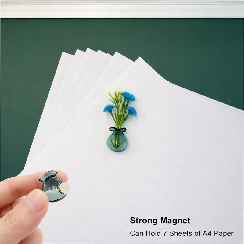 DUMPILL Mini Vase Magnets for Fridge, 10pack Cute Tiny Magnetic Glass Vases Refrigerator Accessories, Real Flowers Pot Magnet, Funny Aesthetic Plant Pot Locker Office Kitchen Decoration, Small Magnet Bud - Image 2