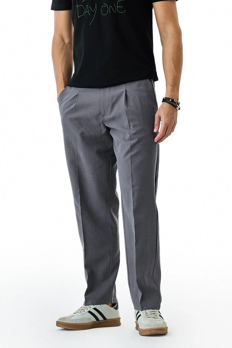 SNITCH Grey Relaxed Fit Trousers