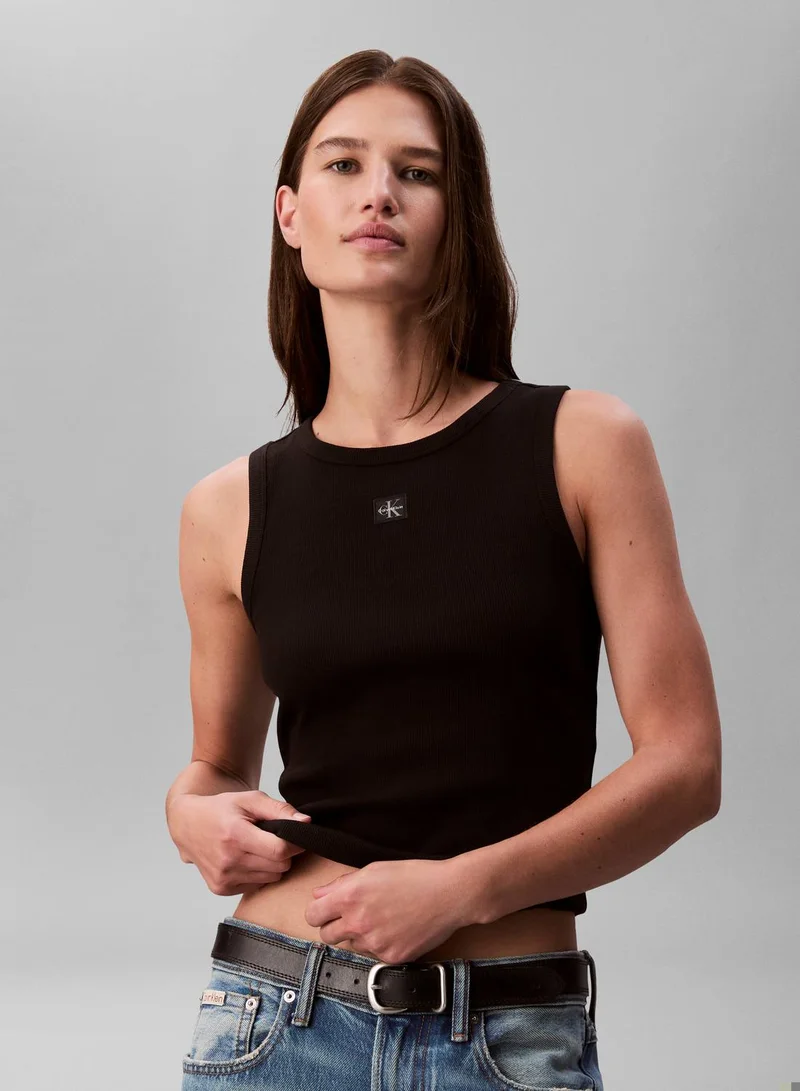 Calvin Klein Jeans Ribbed Cotton Badge Tank Top