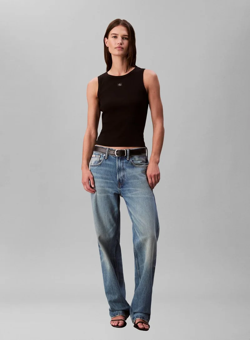 Calvin Klein Jeans Ribbed Cotton Badge Tank Top