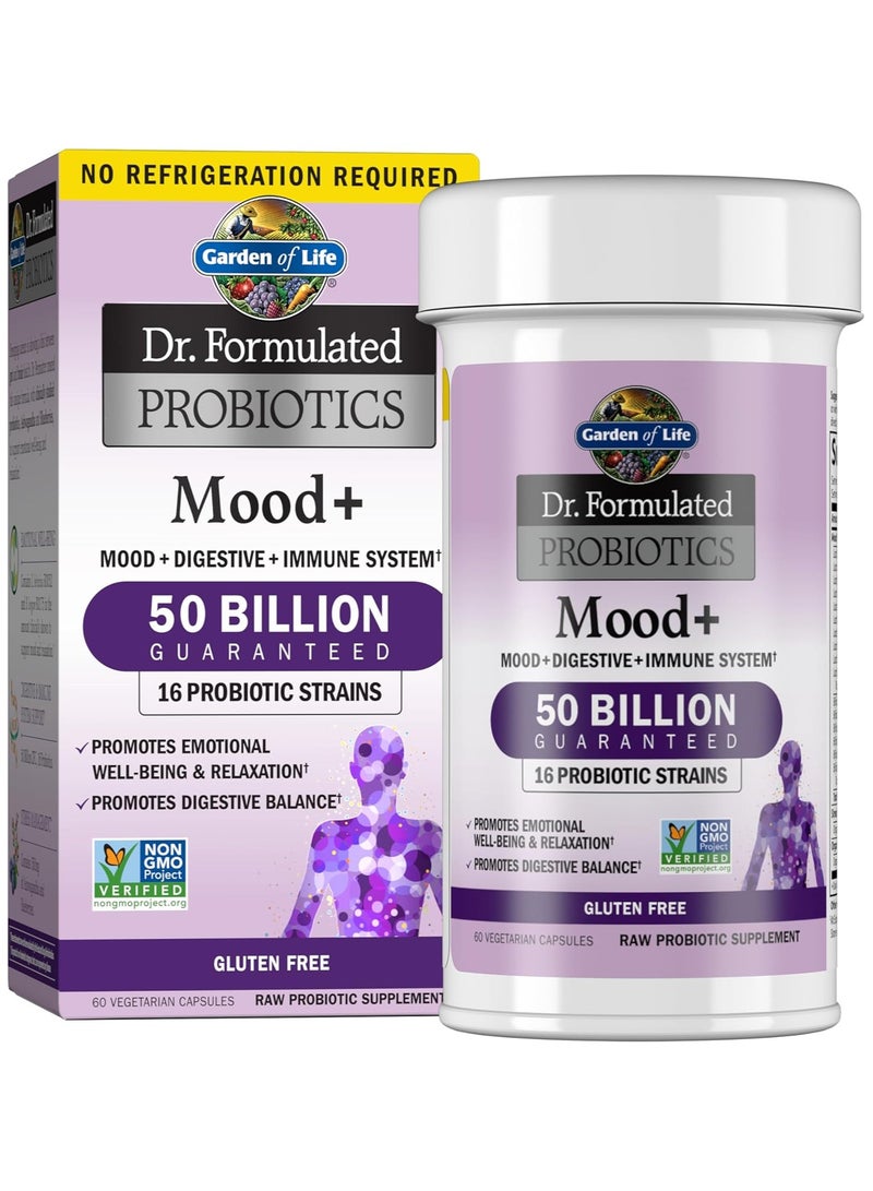 Garden of Life - Dr.Formulated Probiotics Mood+ , 50 Billion, 60 Vegetarian Capsules - Image 1