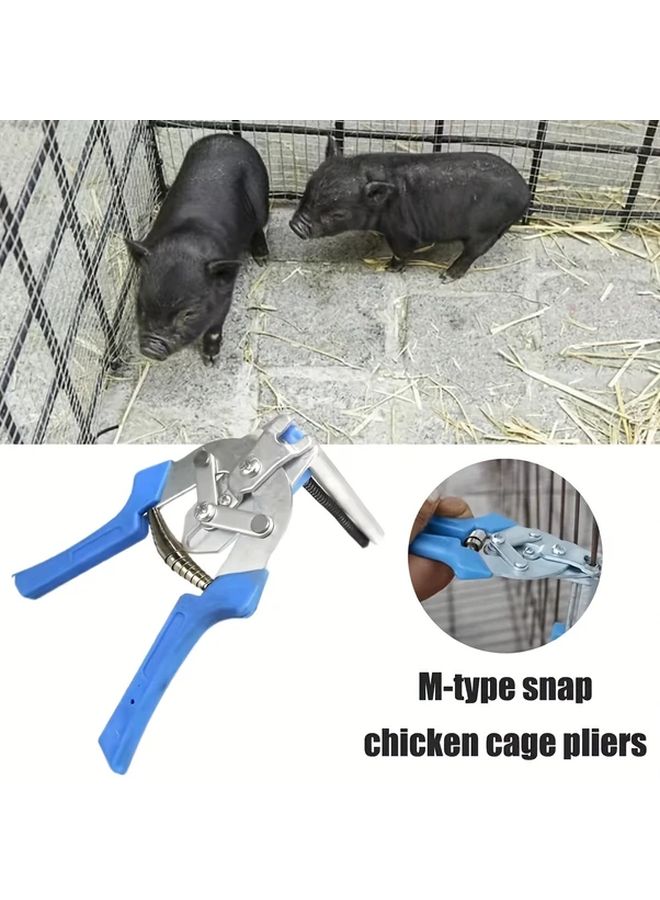 Clamp With 600 Nails Animal Cage Hog Ring Pliers Tool M Clips Staples Chicken Mesh Wire Fencing - Image 2