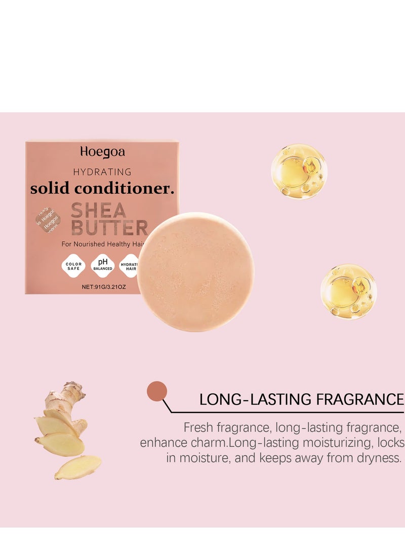 HOEGOA - Castor Oil Shampoo Bar & Shea Butter Deep-Moisturizing Conditioner Bar - Hydrating for Dull & Dry Hair, Strengthen & Restore Damage Hair, 2pcs Set - Image 1