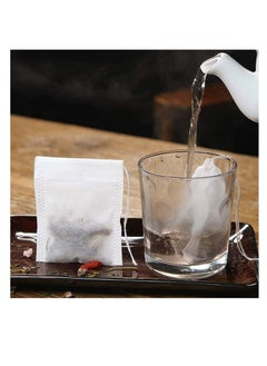 SYOSI Tea Filter Muslin Drawstring Bags Disposable Tea Filter Bags Empty Cotton Seal Filter Tea Bags, Disposable Tea Infuser, safe, Strong Penetration for Loose Leaf Tea and Coffee (100 PCS)  - Image 2