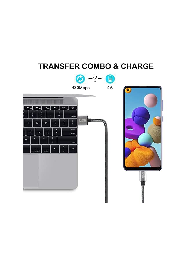 iCruze Ignite Braided USB to Type C Cable 4A Fast Charging 1 Meter/ 3.3 Feet - 6 months warranty - Image 2