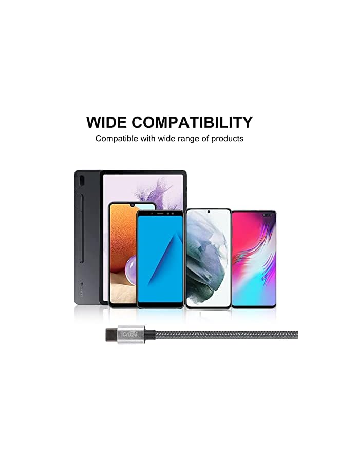 iCruze Ignite Braided USB to Type C Cable 4A Fast Charging 1 Meter/ 3.3 Feet - 6 months warranty - Image 3