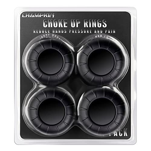 CHAMPKEY Premium Choke up Rings 4-Pack for Youth Baseball, Softball and Tee Ball (Black) - Image 1