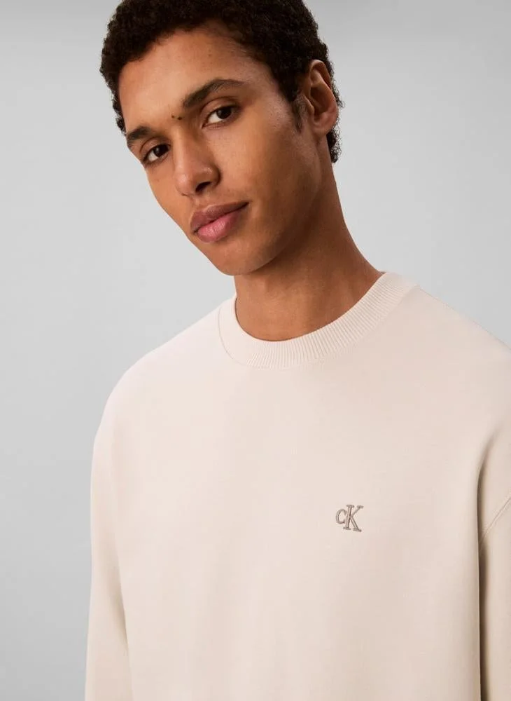 Calvin Klein Jeans Monogram Embroidery Terry Sweatshirt