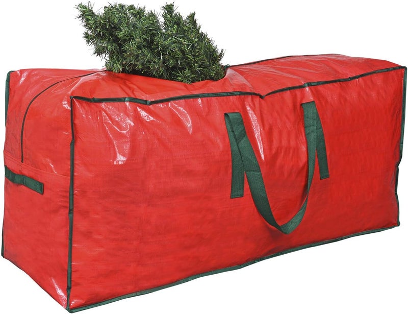 ProPik Christmas Tree Storage Bag | Fits Up to 7 ft. Tall Disassembled Tree | 45" x 15" x 20" Holiday Artificial Tree Storage Case | Perfect Xmas Storage Container with Handles and Sleek Zipper (Red) - Image 1