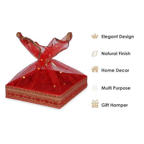 ekysa dekor إيكيسا ديكور MDF متعدد الاستخدامات سلة/صينية/صندوق مربعة أنيقة مع شبكة مناديل - (20 * 20 * 5.5 سم) - Image 3