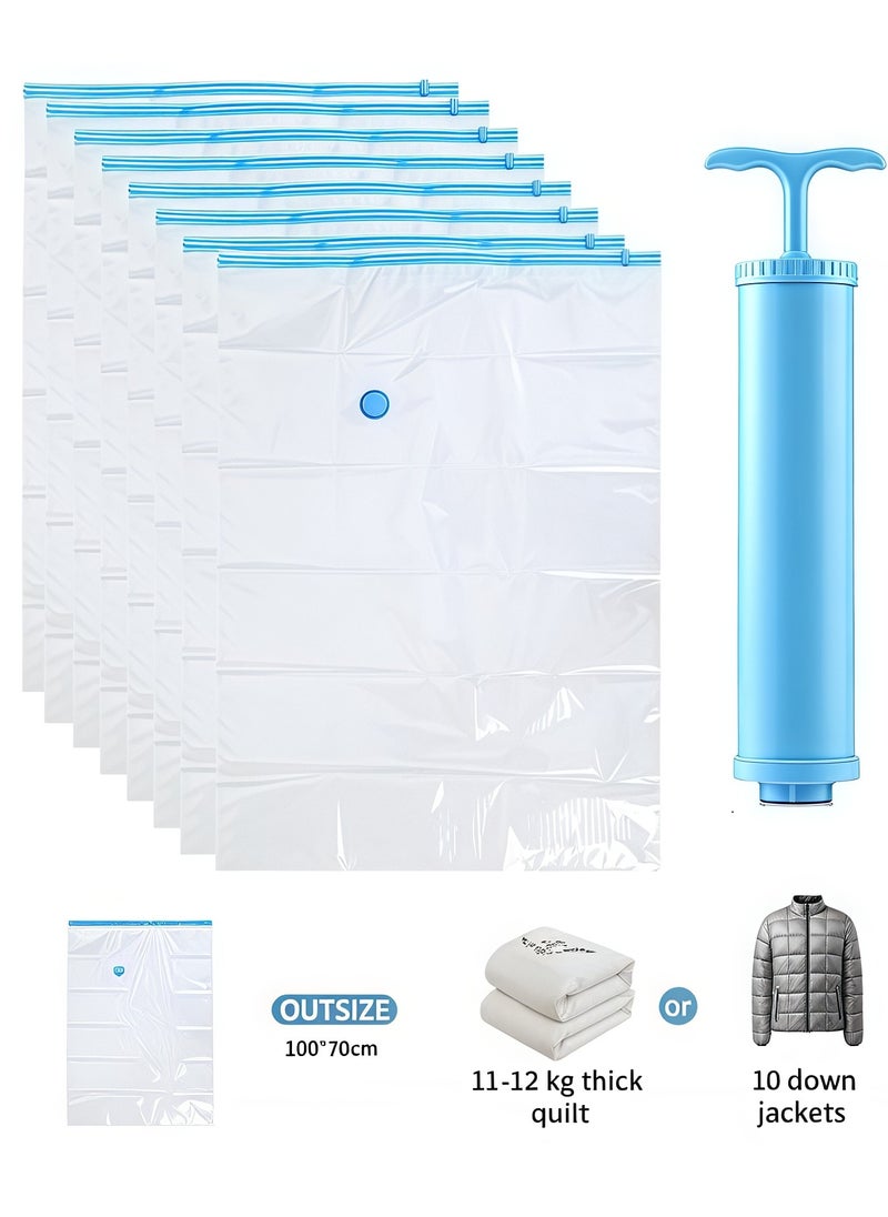 Generic Premium Vacuum Storage Bags, 8 Pack, Reusable Space Saver Storage Bags for Clothes, Mattresses, Blankets, Duvets, Pillows, Comforters, Quilts, Travel (Hand Pump Included)  - Image 1